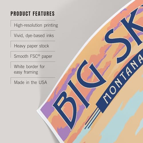Lantern Press 8x12 Art Print Big Sky Montana Canoe Lake