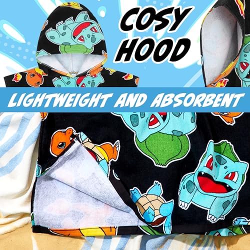 Pokemon Bath Towels Kids Teens Hooded 100 Cotton