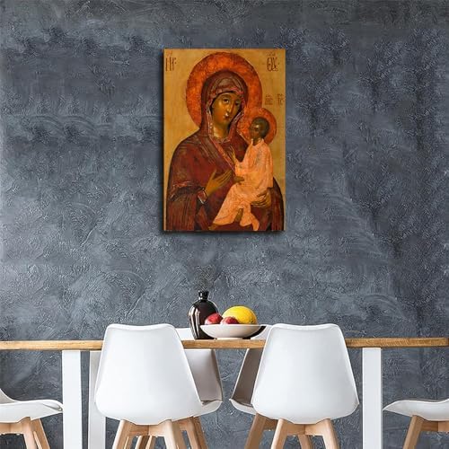 Our Lady Madonna and Child Orthodox Icon Canvas Poster Wall Art Print