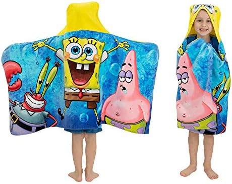 Franco Kids SpongeBob Hooded Bath Towel Wrap