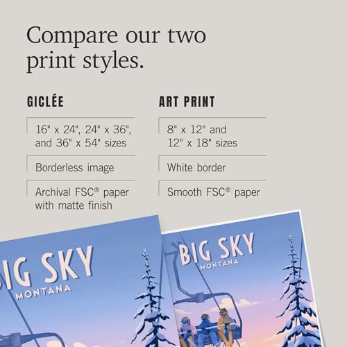 Lantern Press 24x36 Inch Giclee Print Big Sky Montana