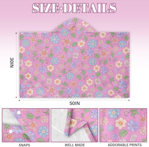 Cute Flower Hooded Bath Towel for Kids