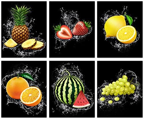 Modern Fruit Wall Art Decor Set of 6