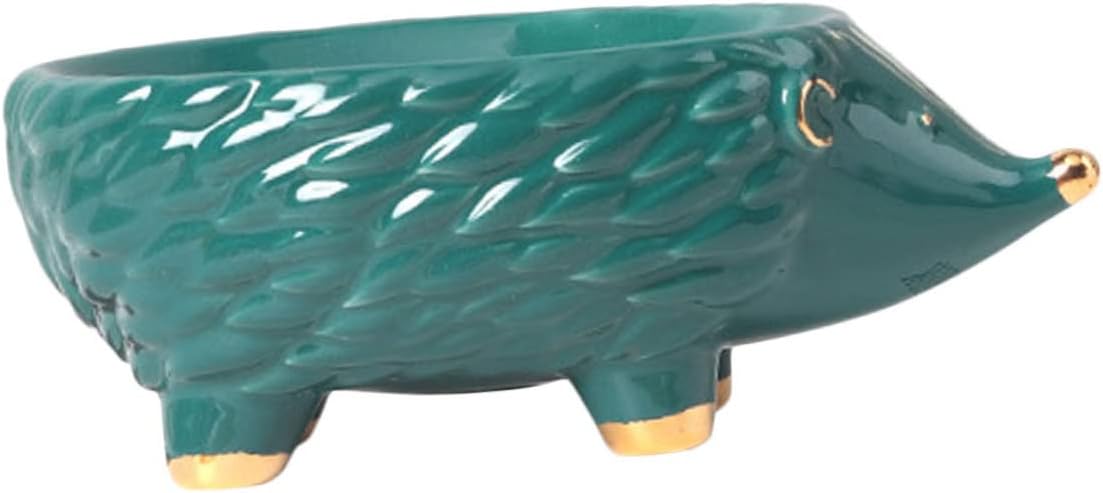 Ceramic Hedgehog Soap Dish with Self-Draining Design