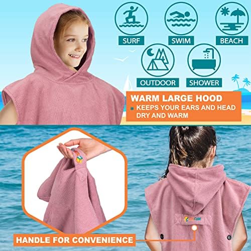 SUN CUBE Kids Hooded Microfiber Swim Towel