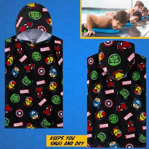 Marvel Hooded Bath Towel for Kids 6-9 Years