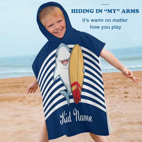 Custom Kids Beach Towel with Hood and Stripes