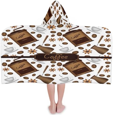 Lakiniss Classic Coffee Themed Kids Bath Towel 24x50 Inch