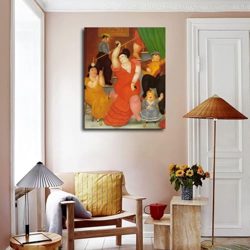 Flamenco Dance Poster by Fernando Botero 24x32 Inch Unframed Canvas Art