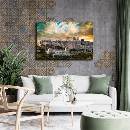 Greece Athens Ancient City Landscape Framed Poster Canvas Wall Art Print 16x24inch