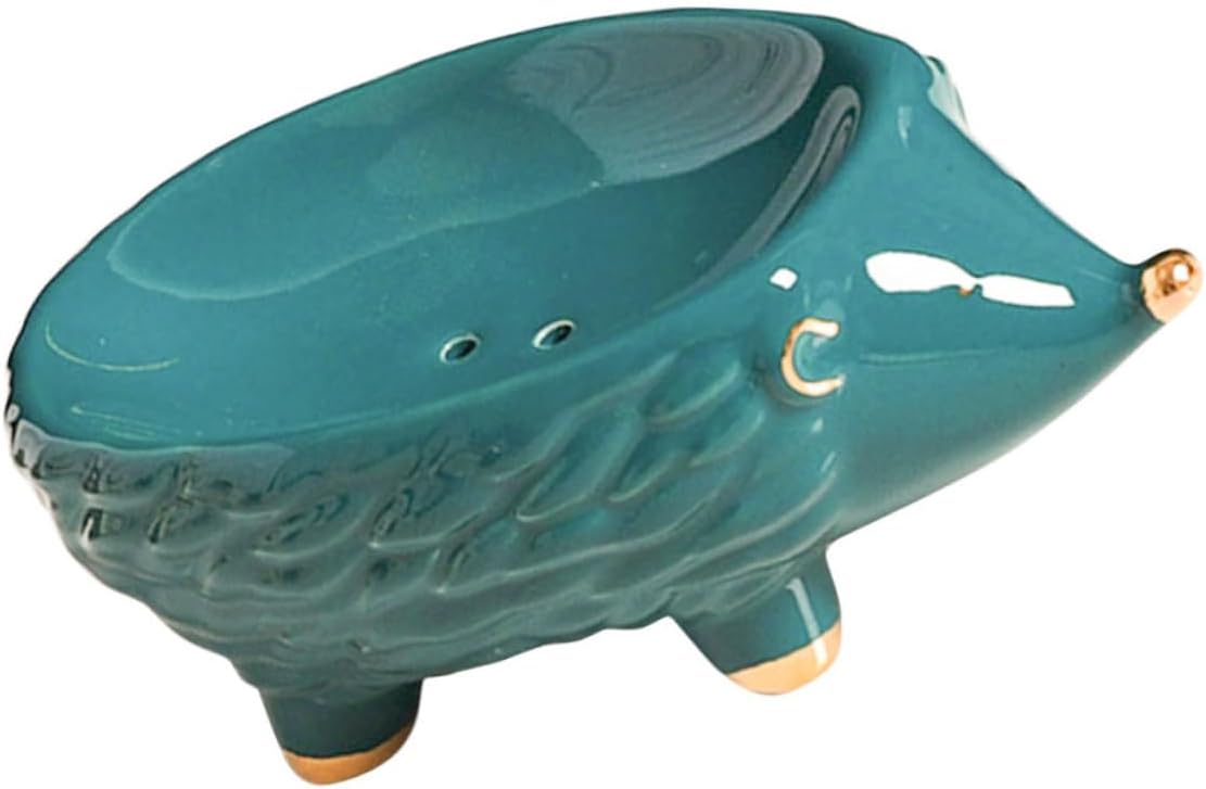 Elegant Nordic Ceramic Soap Holder with Cartoon Hedgehog Design