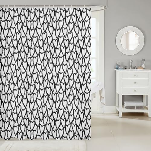 Erosebridal Heart Shaped Shower Curtain Set 72x72