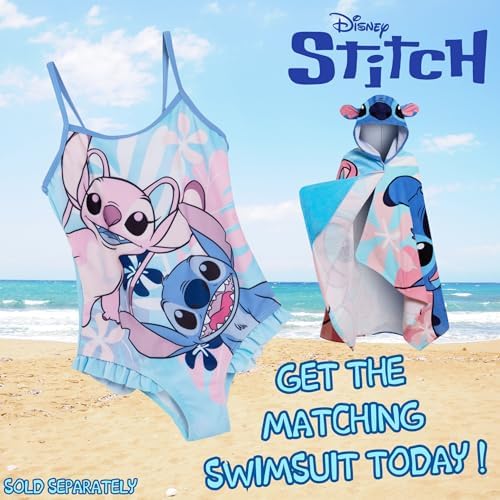 Disney Stitch Hooded Towel Poncho for Kids