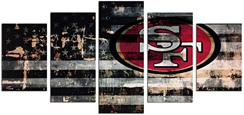 San Francisco 49ers Football Poster Set 5 Pieces Framed Wall Art