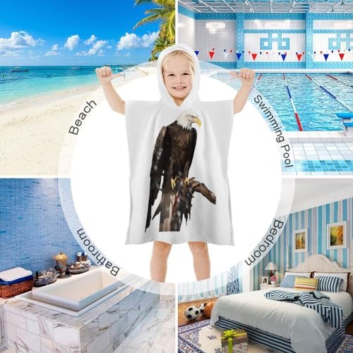 Eagle Print Kids Hooded Beach Towel