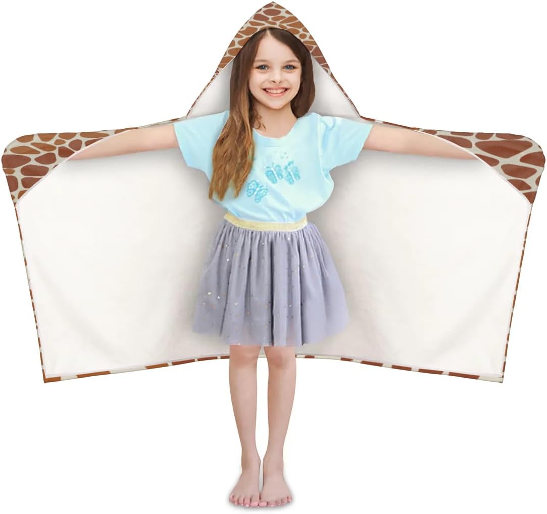 Brown Animal Giraffe Skin Print Kids Bath Towel