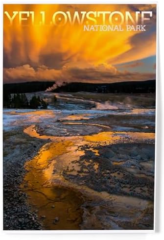 Lantern Press 8x12 Art Print Yellowstone Yellow Sky