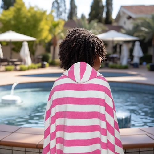 Original Kids Hooded Bath Towel Wrap - 30x60 Cabana Stripe Pink