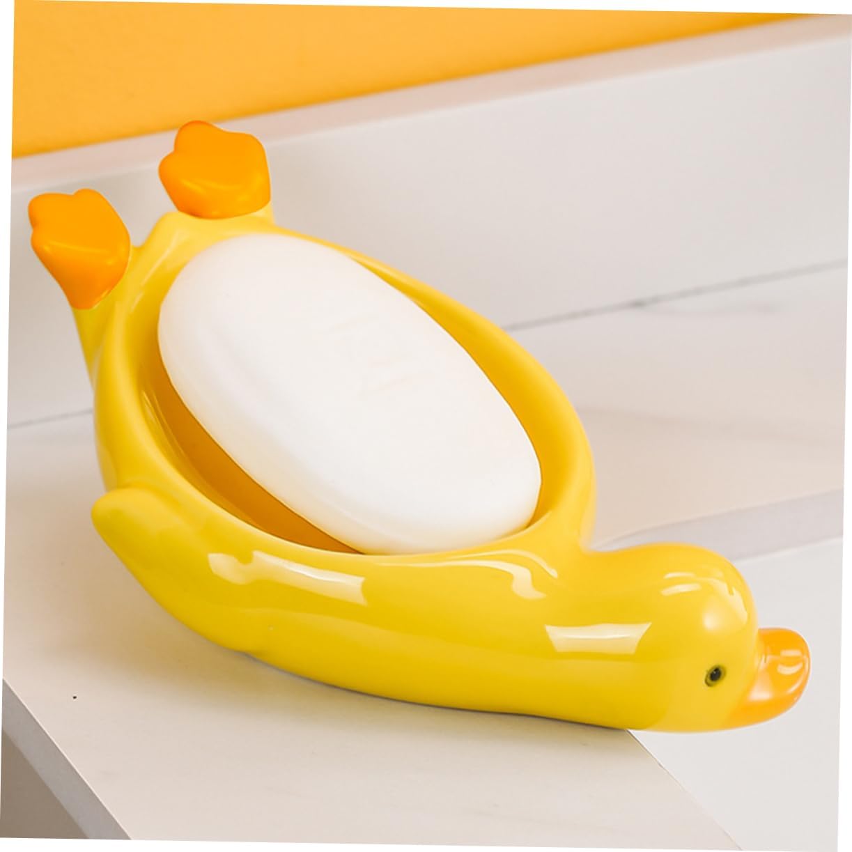 Cute Duck Ceramic Soap Holder with Self Draining Feature
