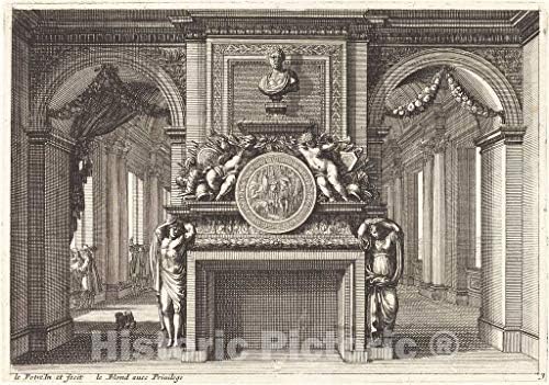 Art Print Jean Lepautre Fireplaces and Interior Decorations 36x24