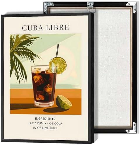 Cocktail Poster Colorful College Style Framed 12x16in
