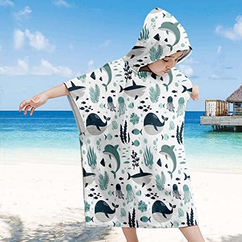 Irisbell Kids Hooded Beach Towel with Cartoon Design