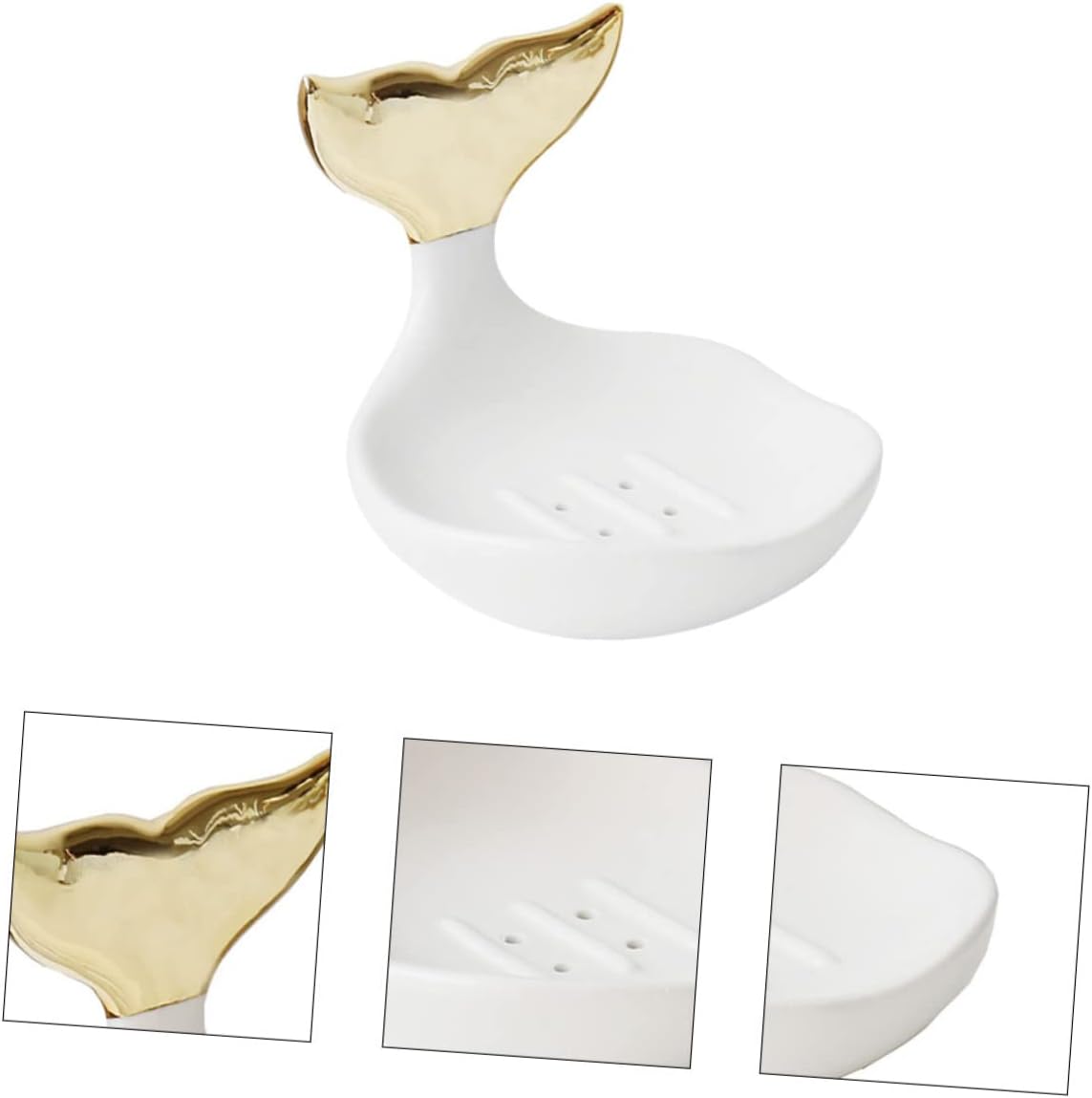 Unomor Mermaid Ceramic Soap Dish Bath Tub Organizer