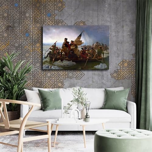 George Washington Crossing The Delaware Poster Canvas Wall Art Print 24x36inch Unframed