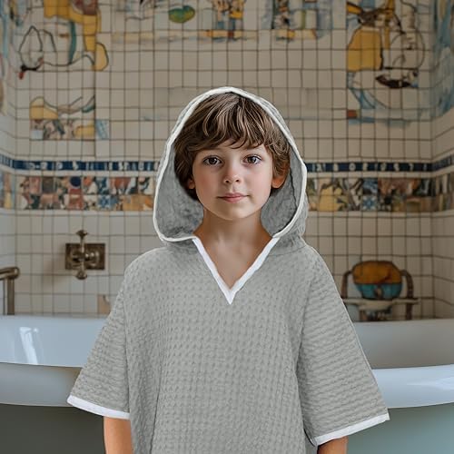 Original Kids Hooded Towel Poncho - Grey