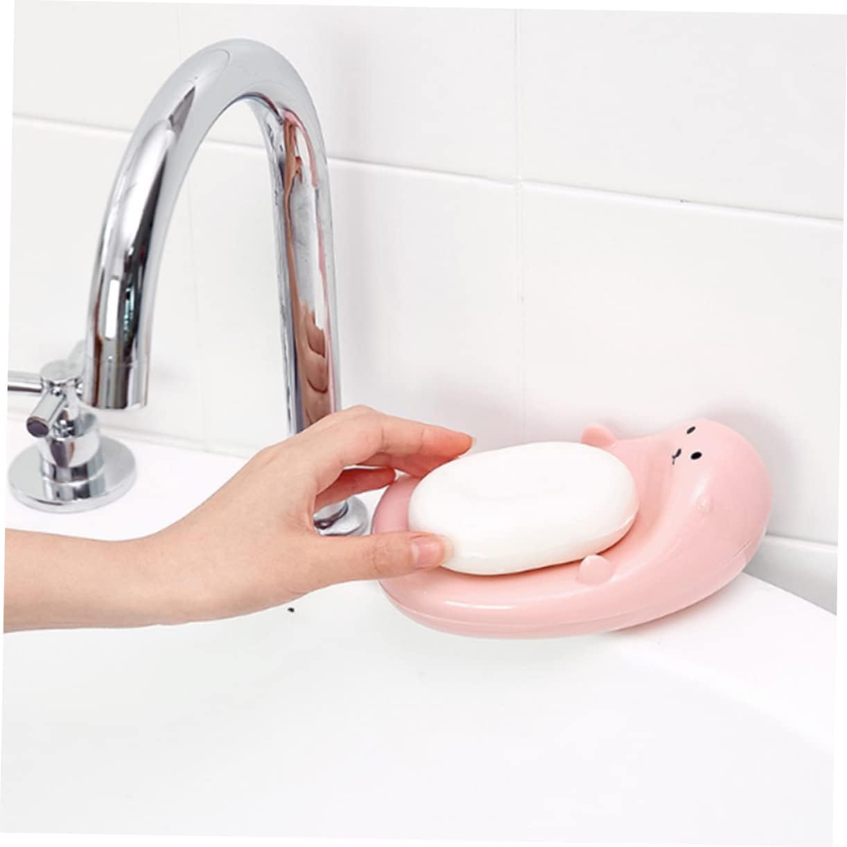 Ciieeo Round Cartoon Soap Holder for Kids Bathroom