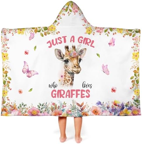 Giraffe Hooded Bath Towels for Girls