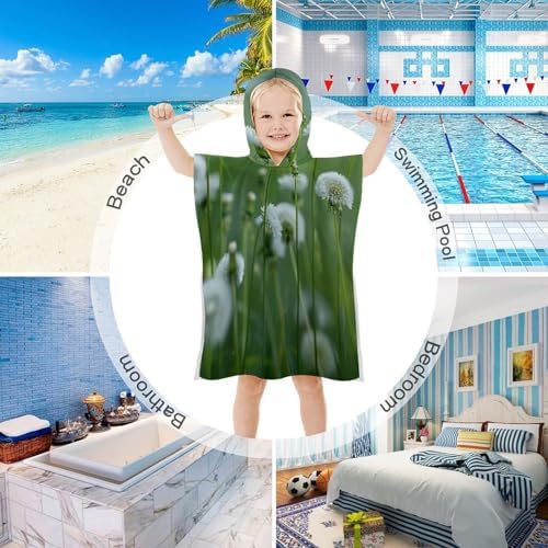 Kids Bath Towel with Dandelions Print Hoodie