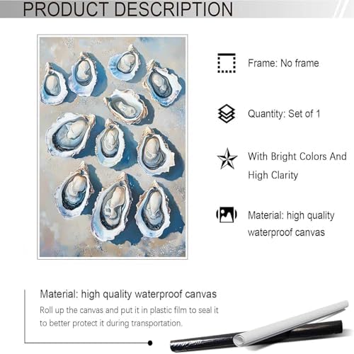 Retro Simple Oyster Poster 12x16in Unframed