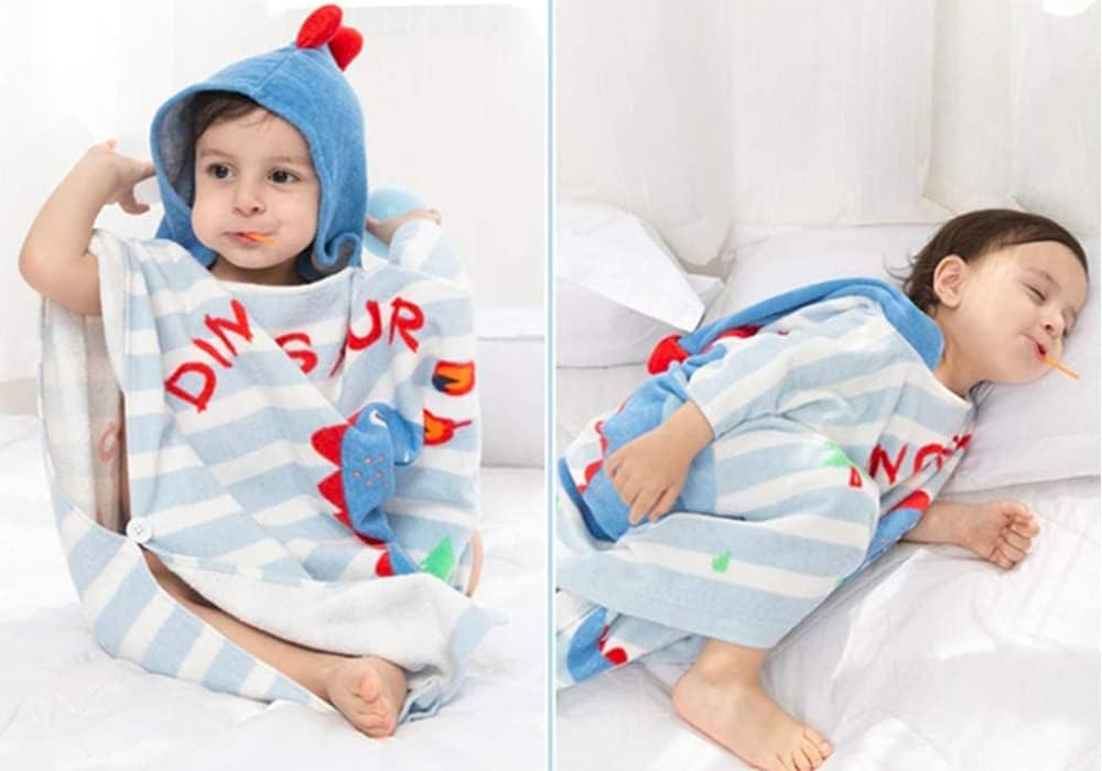 Kids Hooded Beach Towel Poncho with Animal Pattern