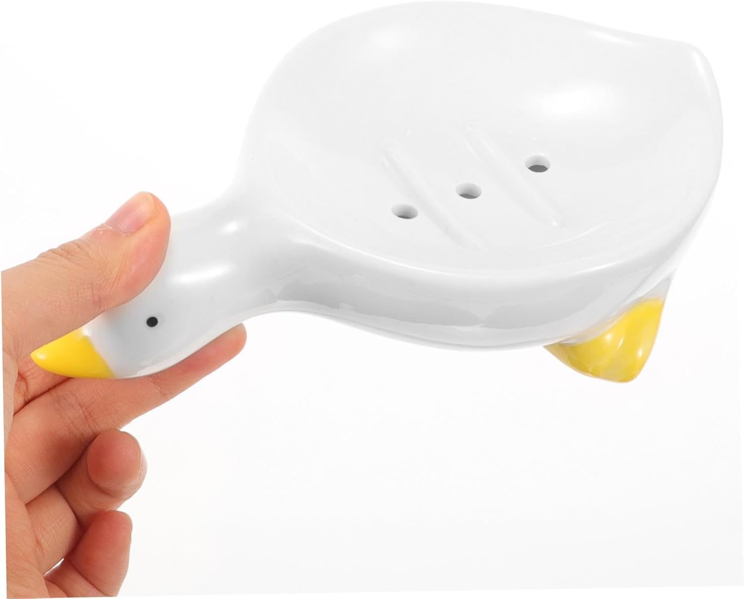 Ciieeo Duck Soap Case Self Draining Holder Ceramic Dish