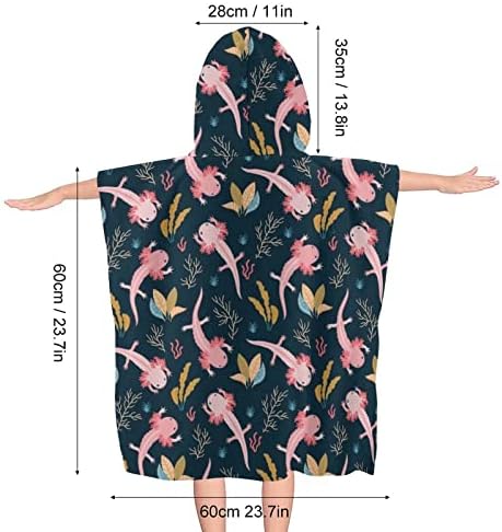 Axolotl Kids Beach Towel with Hood
