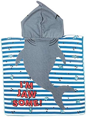 Juice Box Kids Hooded Poncho Terry Towel Shark One Size