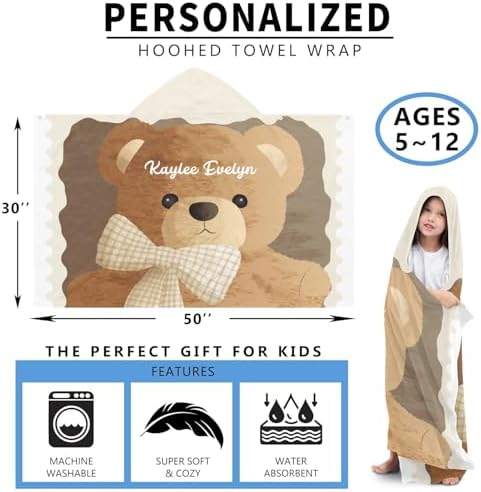 Deven Cute Cartoon Hooded Bath Towel for Kids