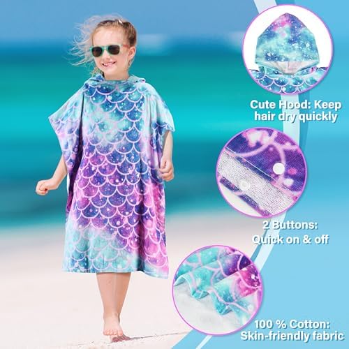 Tirrinia Mermaid Hooded Towel for Kids