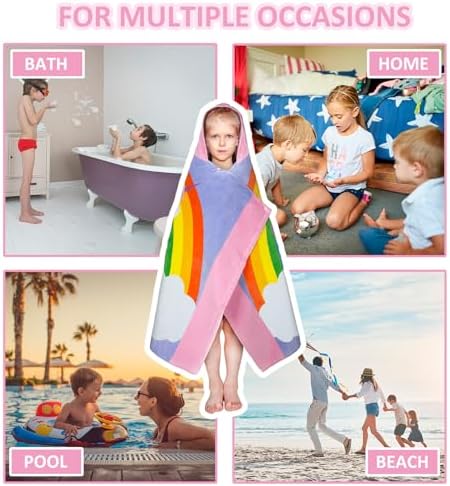 Toddler Hooded Bath Towel - 30x50 Cotton Kids Towel with Snap Closure