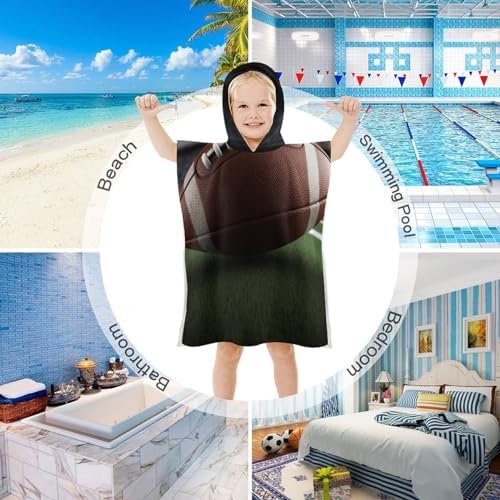 Kids Bath Towel with American Football Print