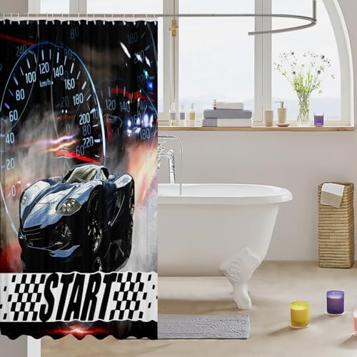 Feelyou Racing Car Shower Curtain 72x72 Kids