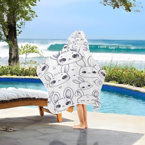 Toddler Beach Towel Hooded Soft Pool Towel for Kids