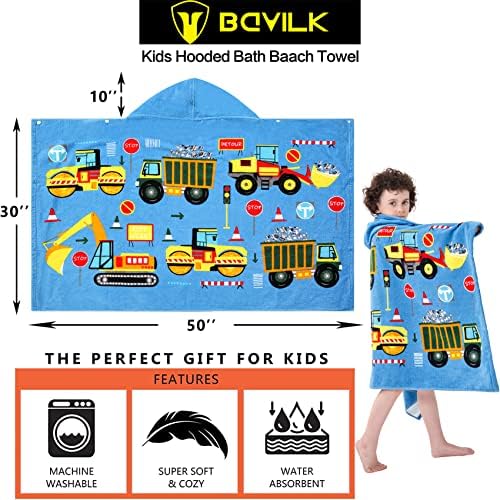 Kids Beach Towel Hooded Bath Wrap for Toddlers Children 30x50