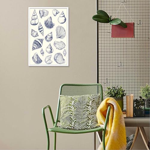 Retro Simple Shell Poster 12x16in Unframed