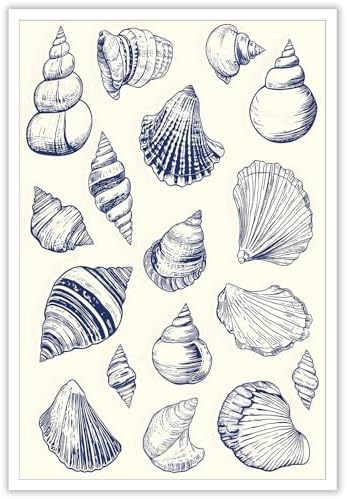 Retro Simple Shell Poster 12x16in Unframed