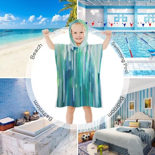 Kids Hooded Bath Towel with White Stripe Design