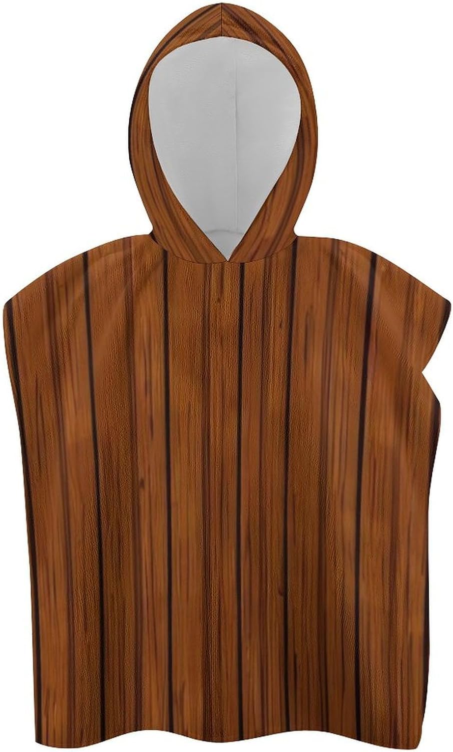 Kids Hooded Beach Towel with Brown Wood Pattern