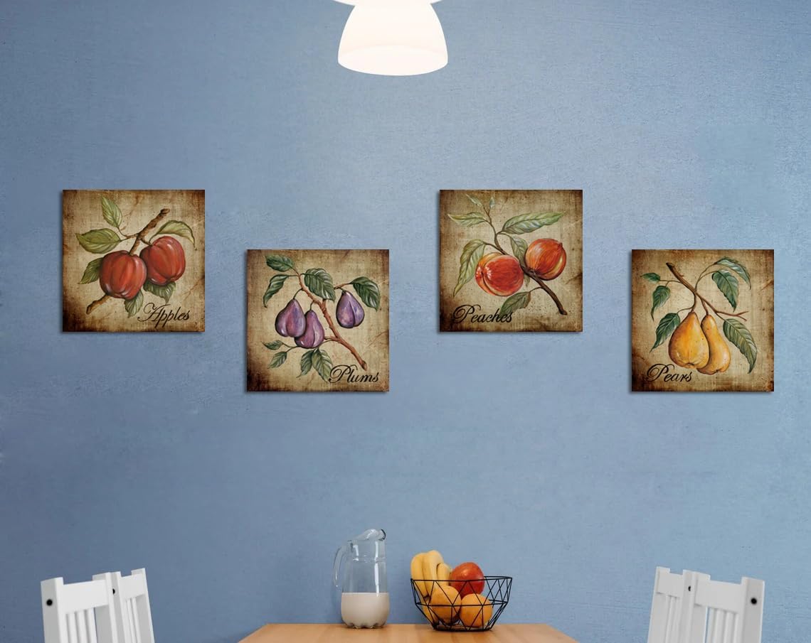 NLKTIYC Fruit Wall Art Set 4 Panels Canvas Print