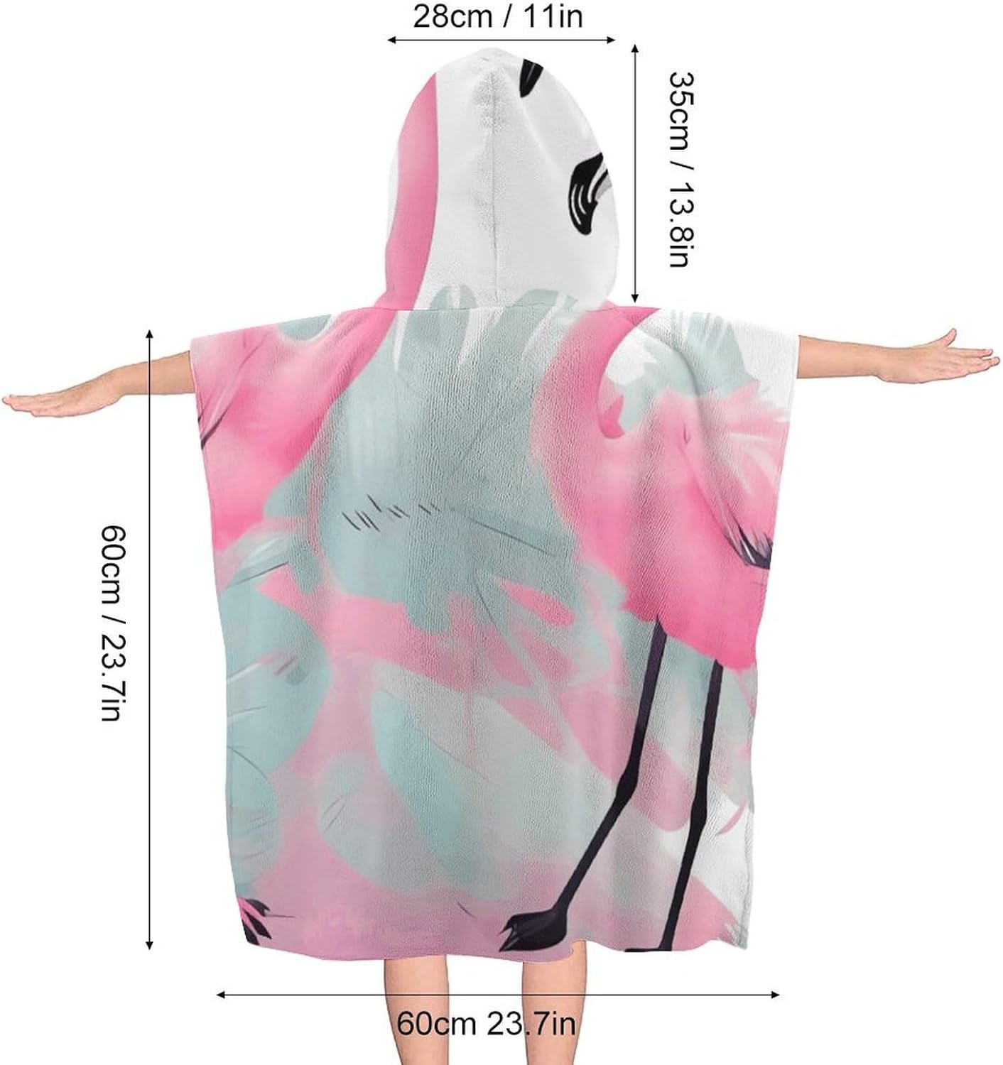 Love Flamingo Kids Hooded Bath Towel